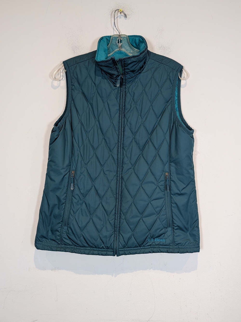 L.L. Bean Teal Quilted Reversible Women's Vest, Size S